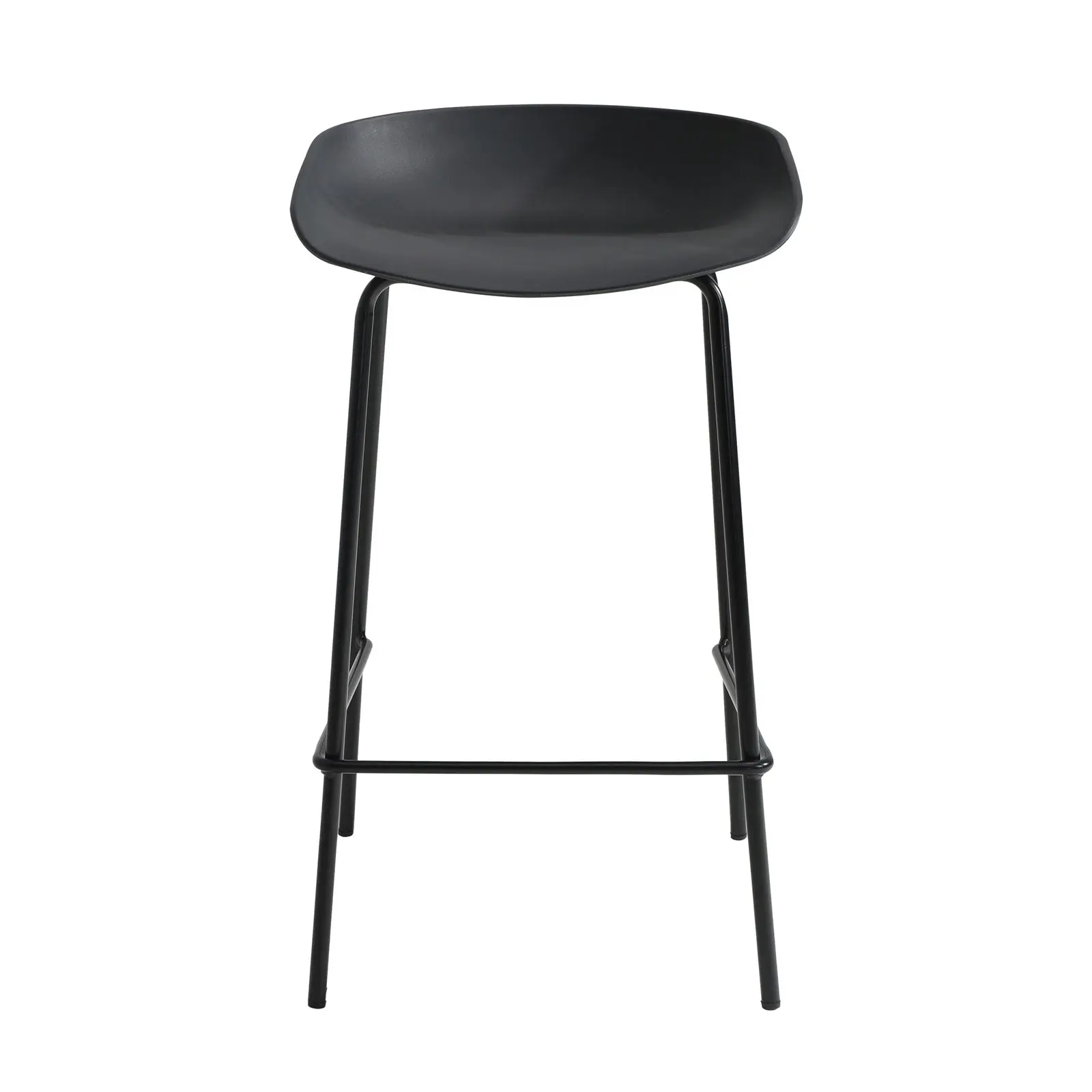 Oikiture 2x Kitchen Bar Stools Stool Dinning Counter Chairs Metal Black