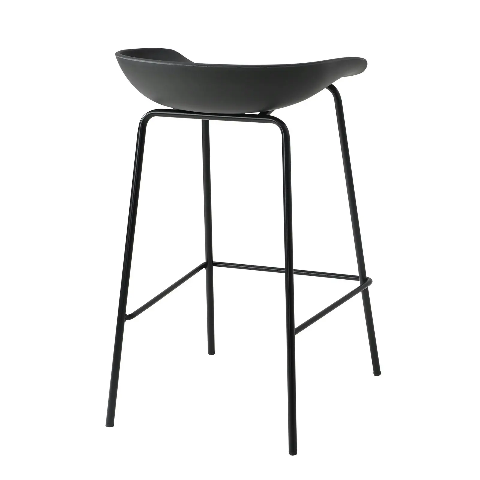 Oikiture 2x Kitchen Bar Stools Stool Dinning Counter Chairs Metal Black