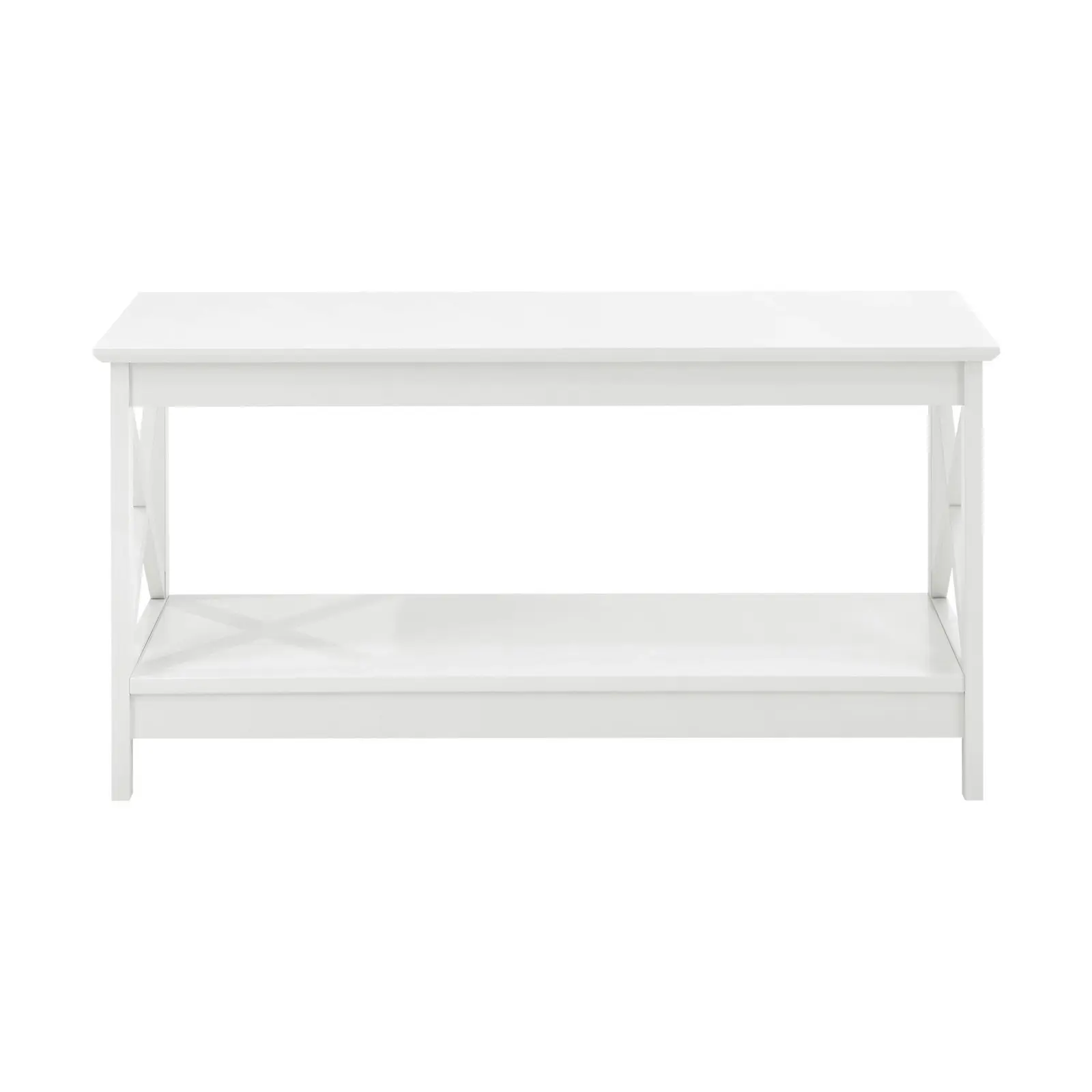 Oikiture Coffee Table Side Tables Storage Rack Shelf 2-Tier Hamptons Furniture