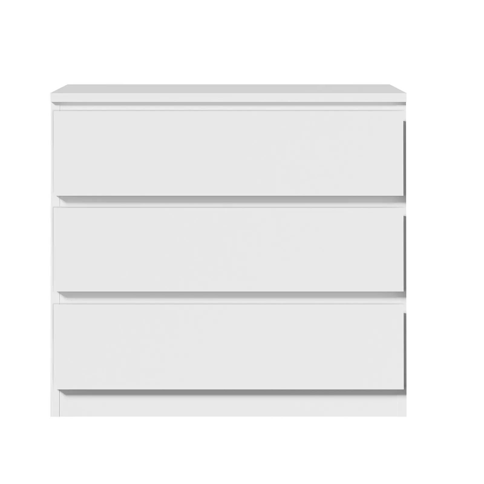 Oikiture 3 Chest of Drawers Lowboy Dresser Table Storage Cabinet Bedroom White