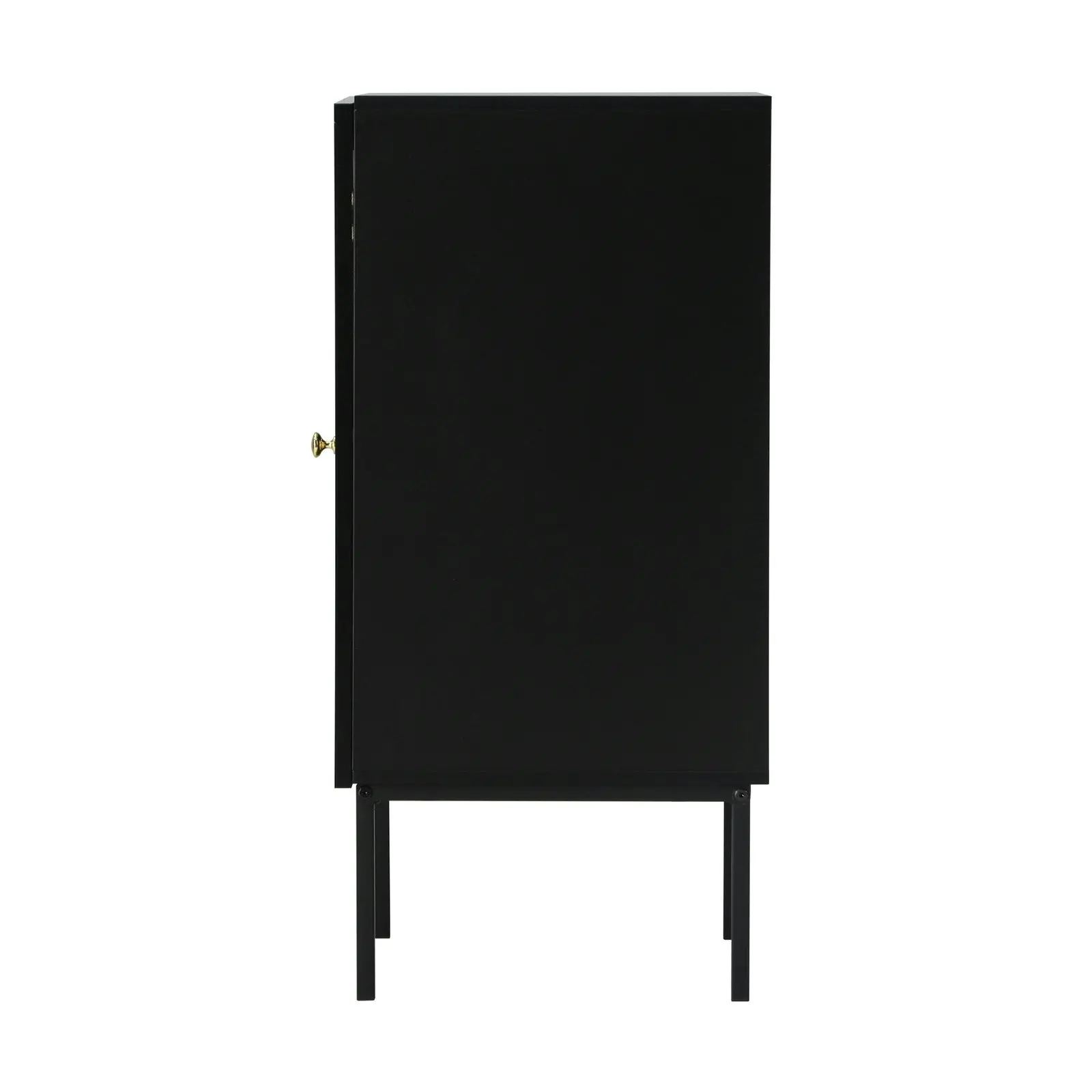 Oikiture Storage Cabinet Floor Cupboard Slim Tempered Glass Door Black