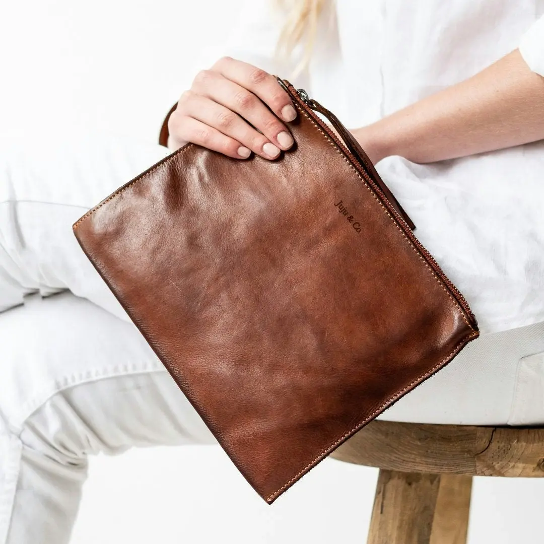 Juju & CO Leather Pouch Cognac