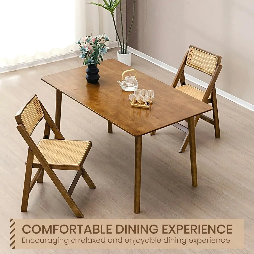 Furb Dining Table Wooden Frame Rectangle Kitchen Modern Natural Walnut 160x80cm