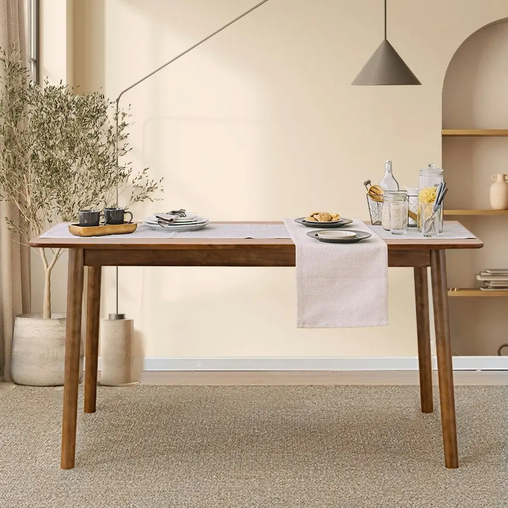 Furb Dining Table Wooden Frame Rectangle Kitchen Modern Natural Walnut 160x80cm