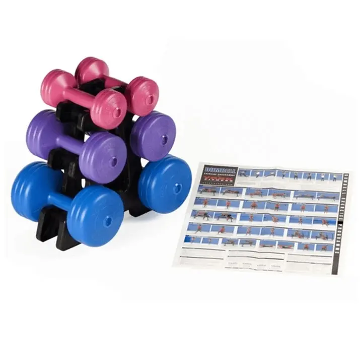 York Vinyl Dumbbell 19KG Set with Stand