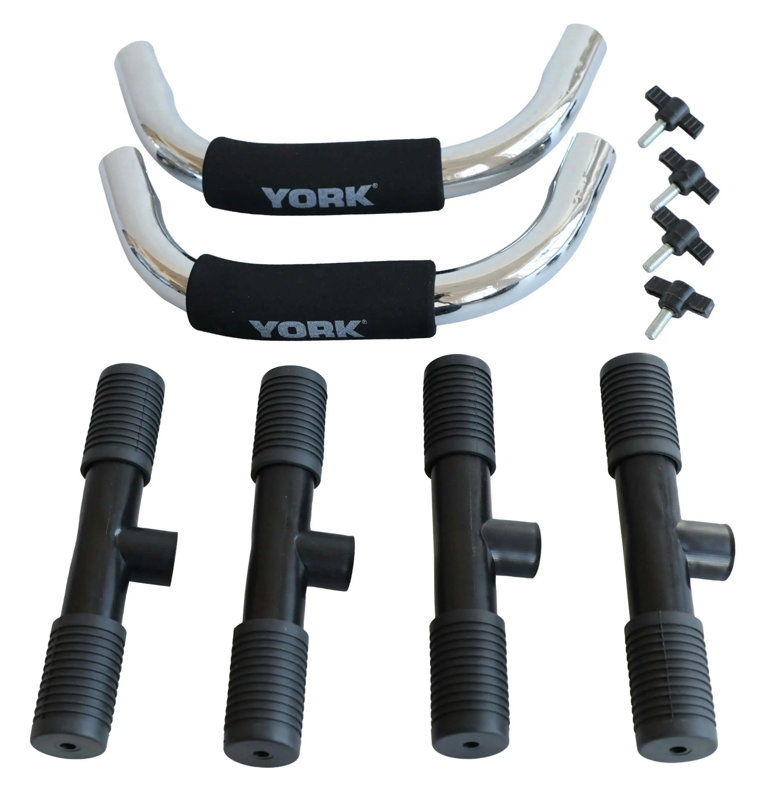 York Fitness Chrome Push Up Bars (Pair)