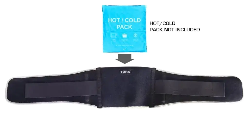 York Fitness Adjustable Lumbar Support with Pocket (Heat/Cold Pad)