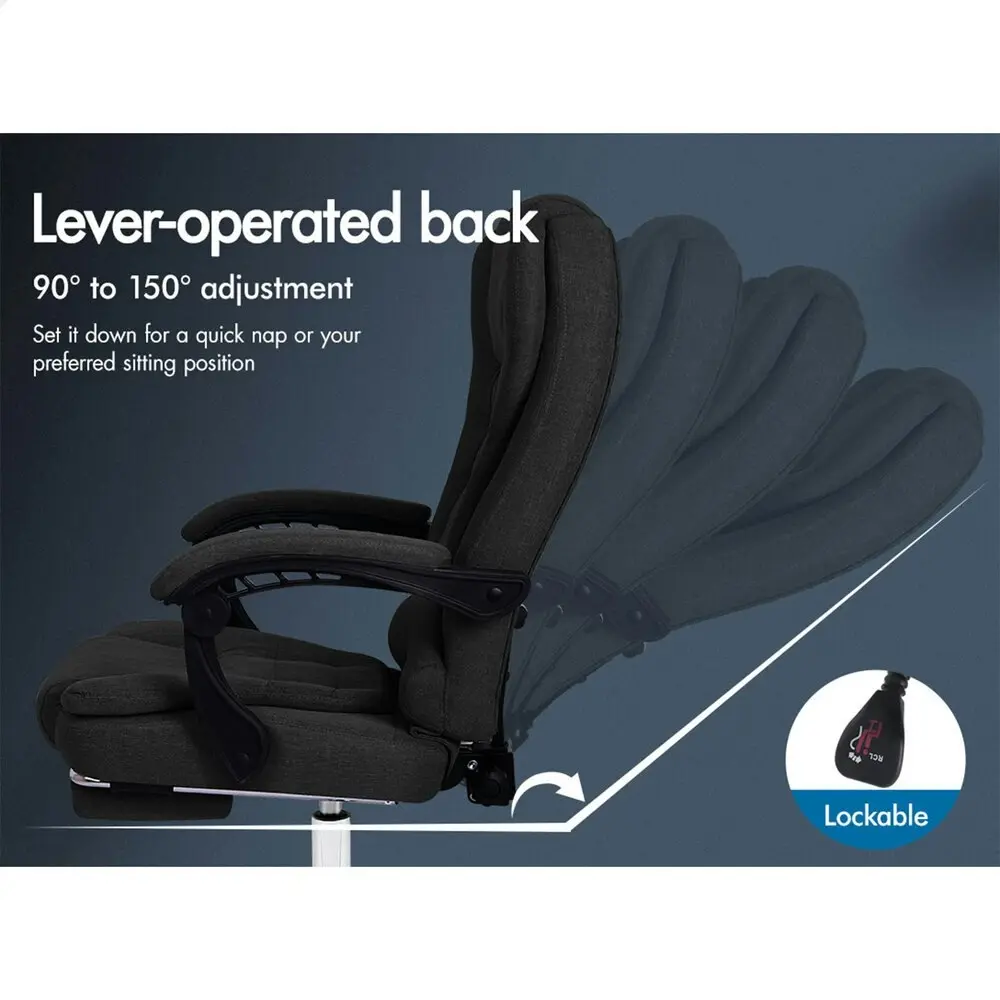 Alfordson Office Chair Massage Heat Seat Fabric Black