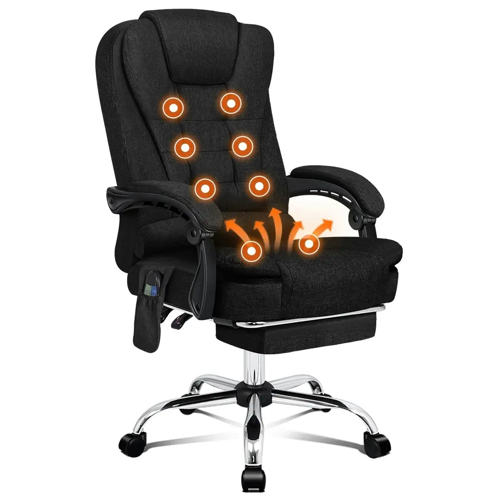 Alfordson Office Chair Massage Heat Seat Fabric Black