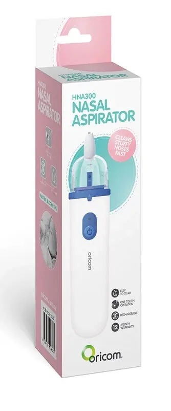 Oricom Baby Bundle Pack: HNA300 Rechargeable Nasal Aspirator + NFS100 Infrared Forehead Thermometer (HNA300WPK)