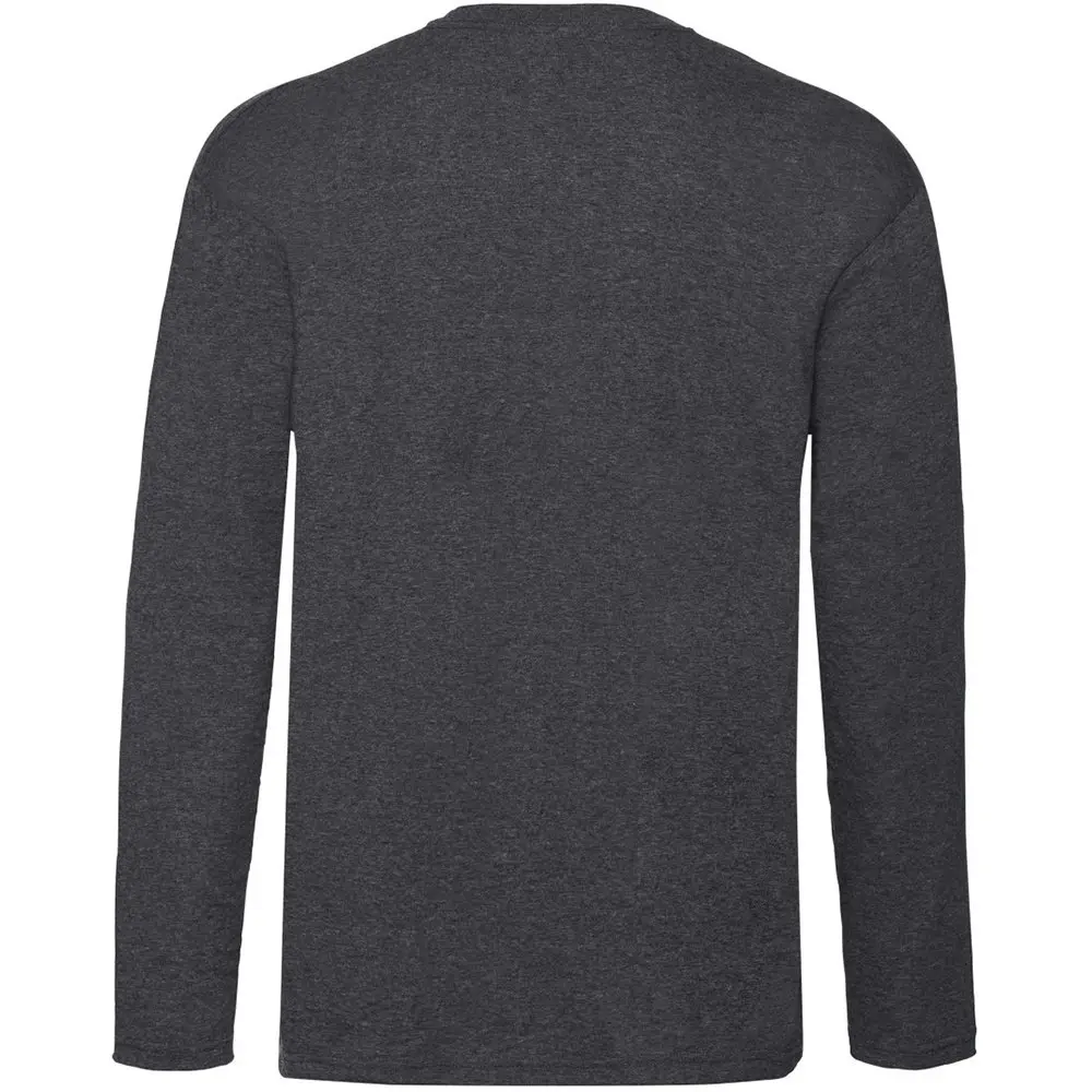 Fruit of the Loom Mens Valueweight Crew Neck Long Sleeve T-Shirt