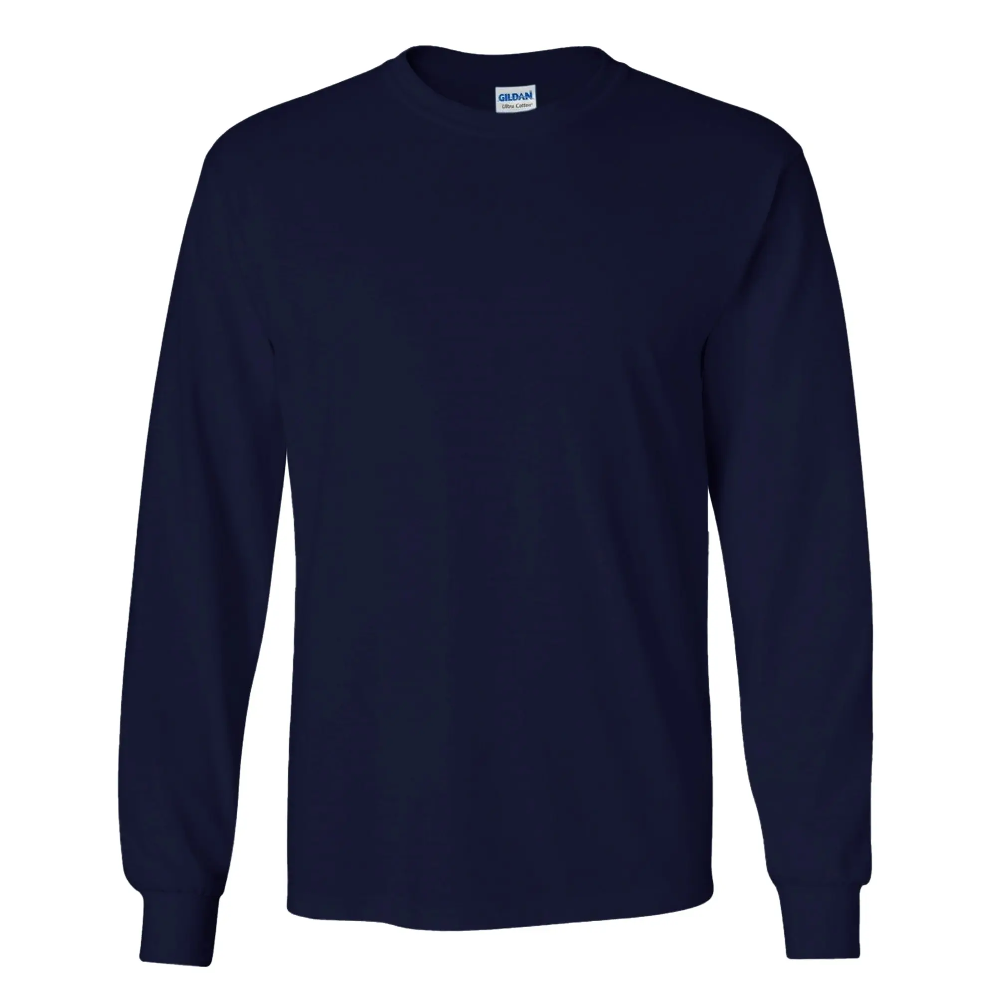 Gildan Mens Plain Crew Neck Ultra Cotton Long Sleeve T-Shirt