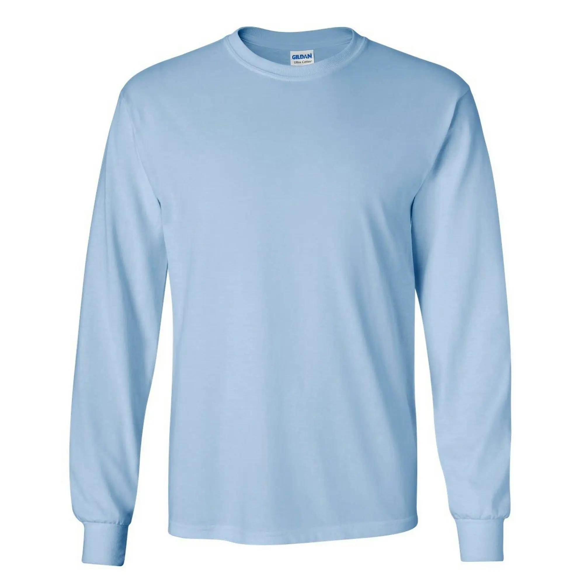 Gildan Mens Plain Crew Neck Ultra Cotton Long Sleeve T-Shirt