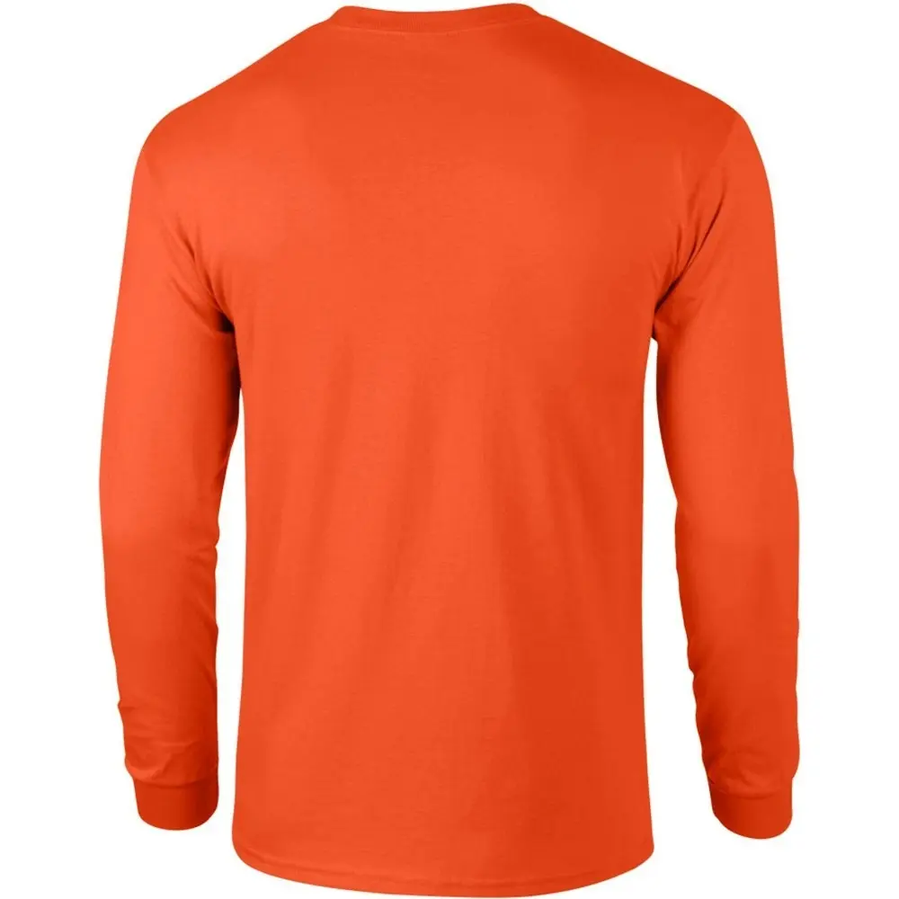 Gildan Mens Plain Crew Neck Ultra Cotton Long Sleeve T-Shirt