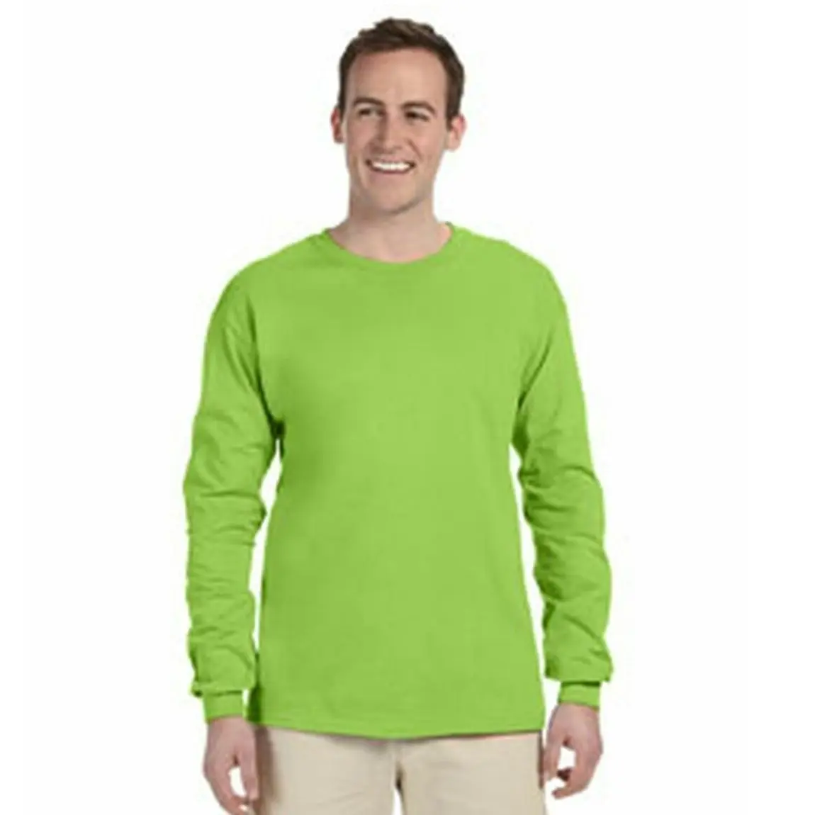 Gildan Mens Plain Crew Neck Ultra Cotton Long Sleeve T-Shirt