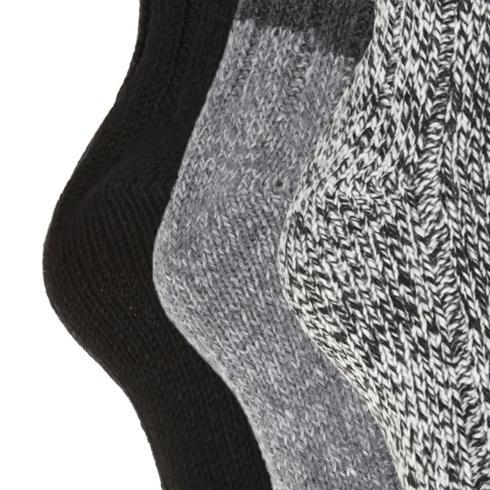 Floso Ladies/Womens Thermal Thick Chunky Wool Blended Socks (Pack Of 3)