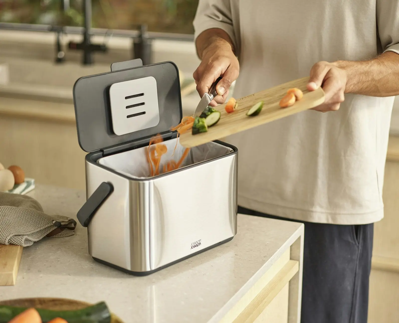 Joseph Joseph Collect 4 Litre Stainless Steel Food Waste Caddy