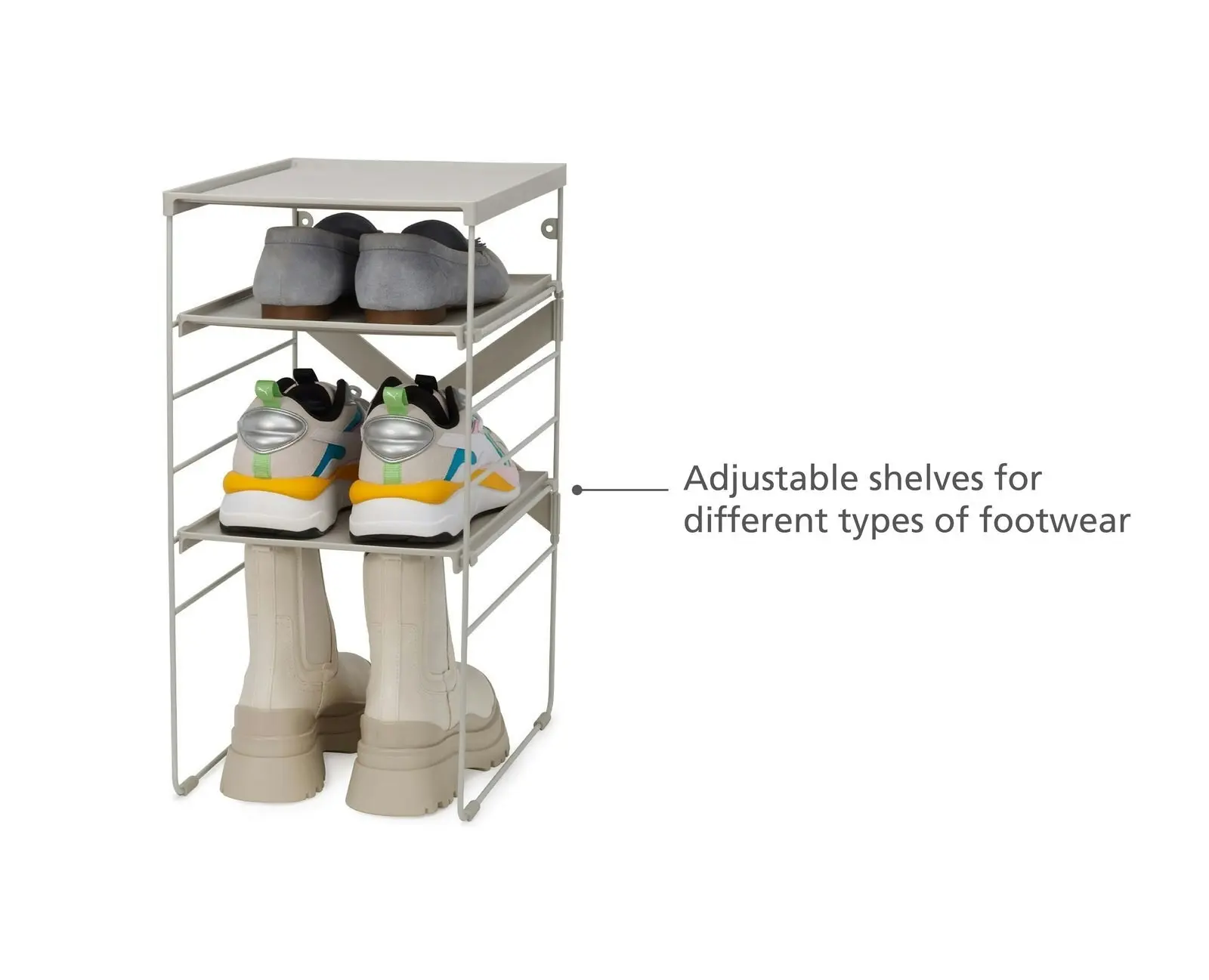 Joseph Joseph Level Adjustable Ecru Shoe Rack