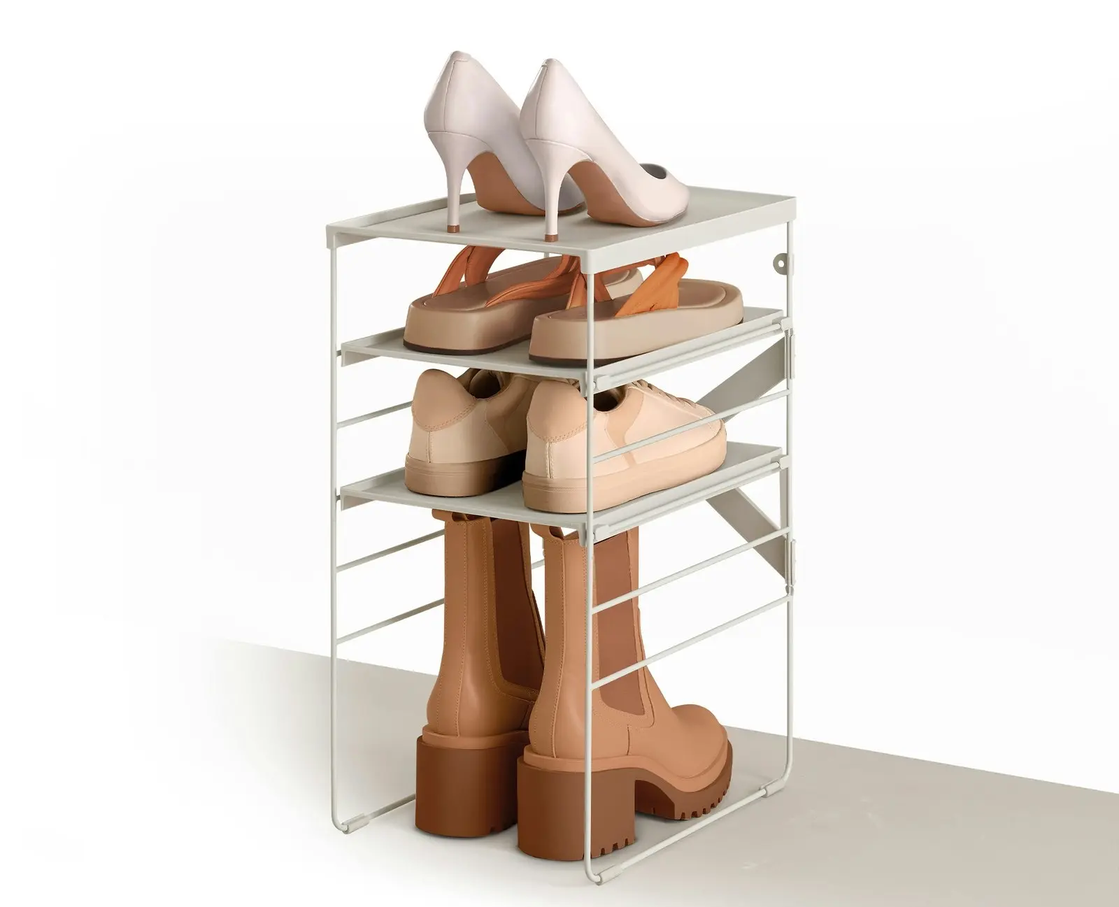 Joseph Joseph Level Adjustable Ecru Shoe Rack