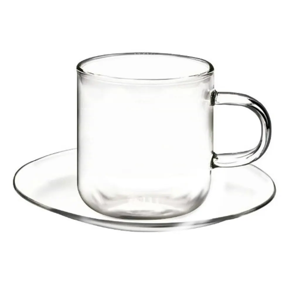 Coffee Culture ODIN 90ml BOROSILICATE GLASS CUPS AND SAUCERS - SET 4