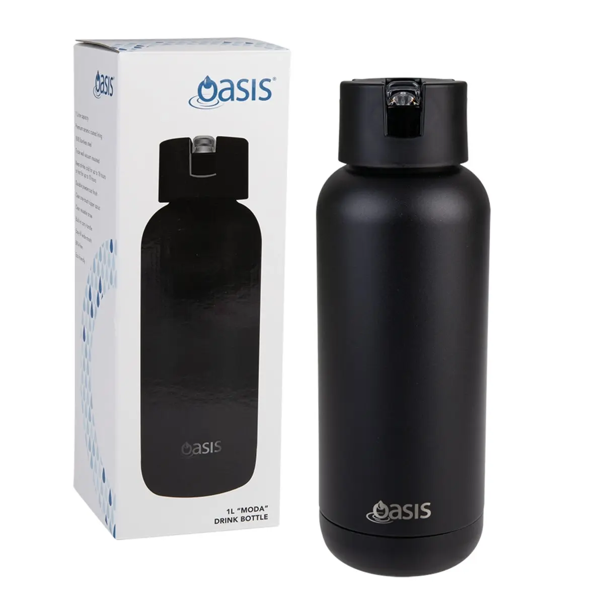 Oasis Moda Ceramic Lined Stainless Steel Triple Wall Drink Bottle 1.L