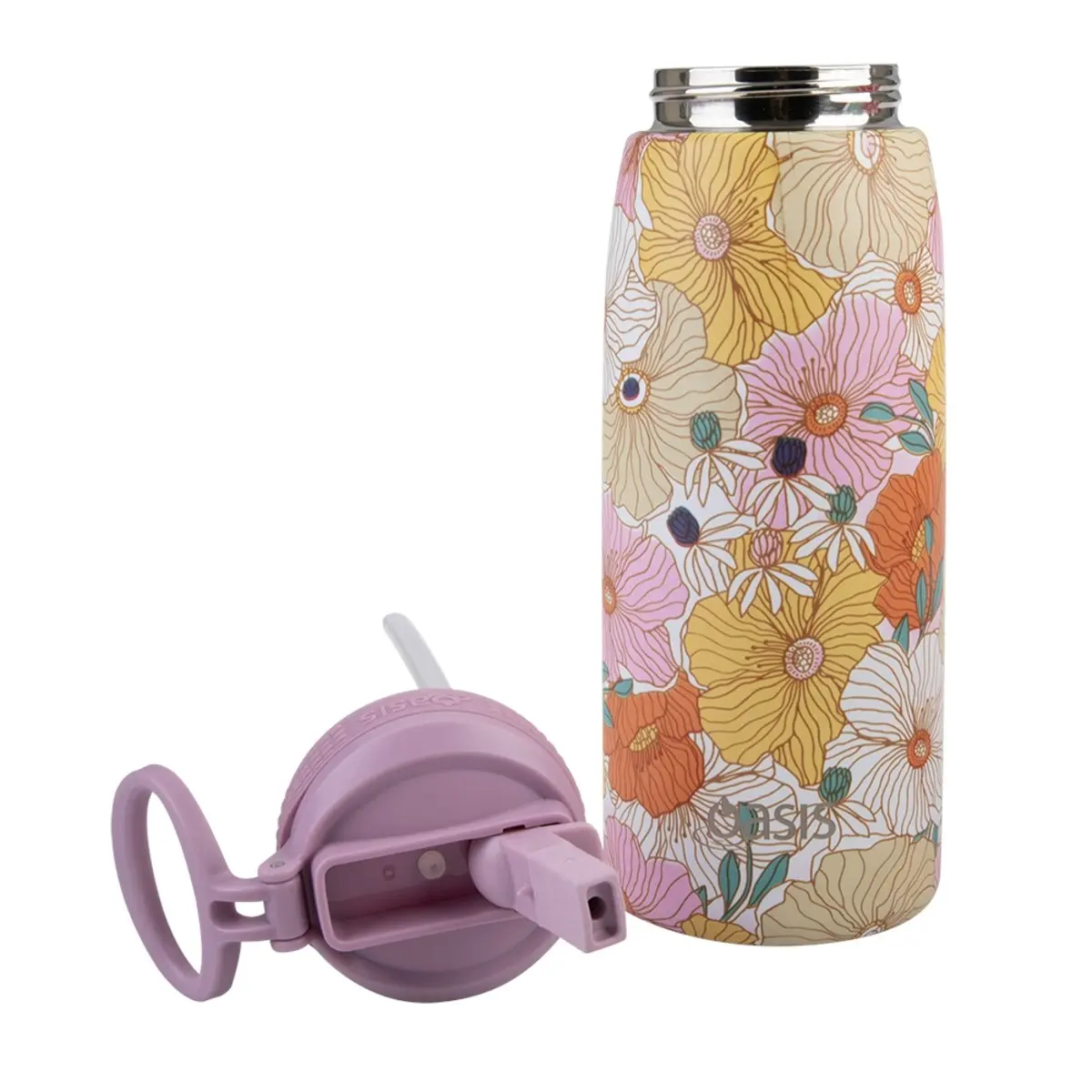 Oasis 780ml Patterned Insulated Sports Bottle With Straw