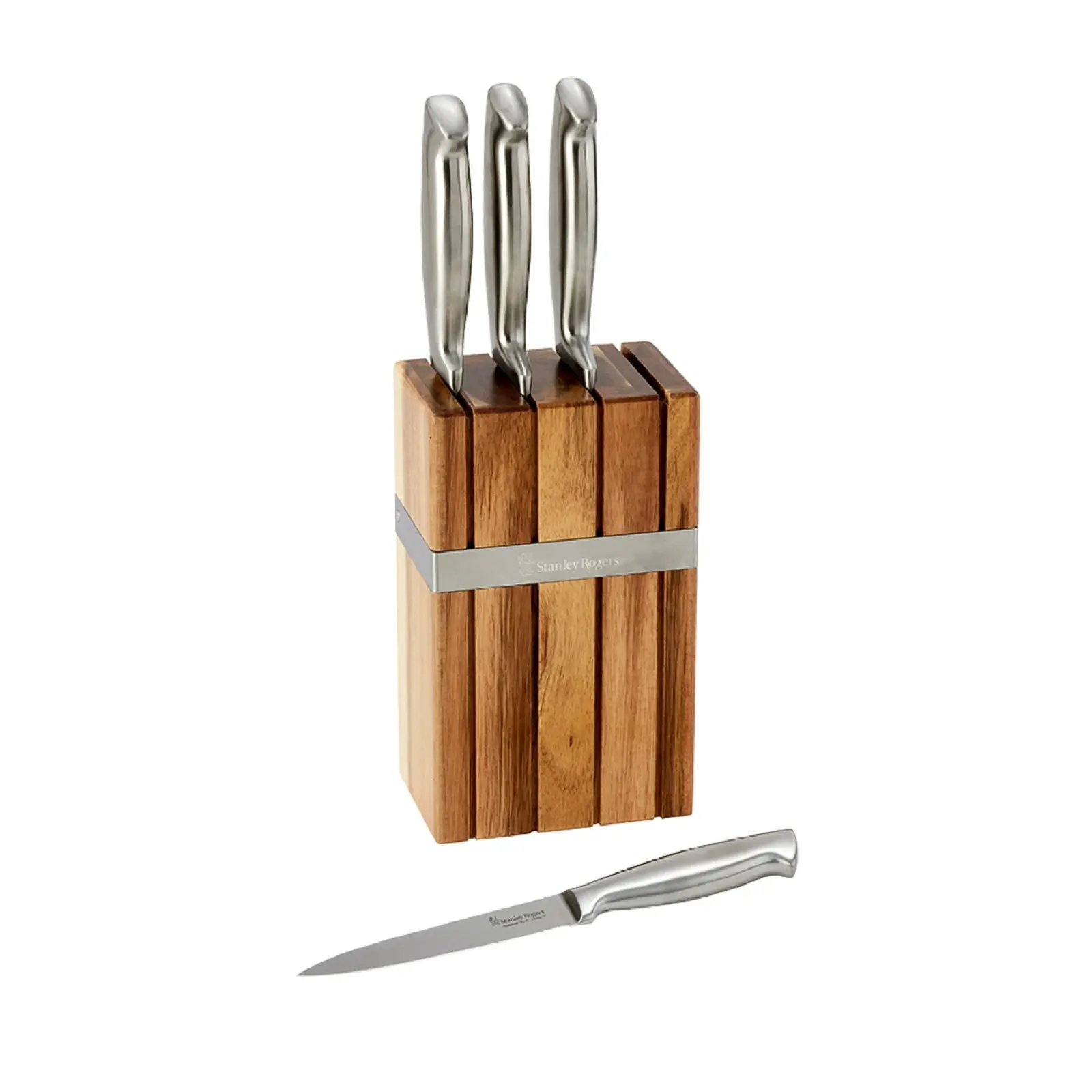 Stanley Rogers Banded Strip 5 Piece Knife Block Set