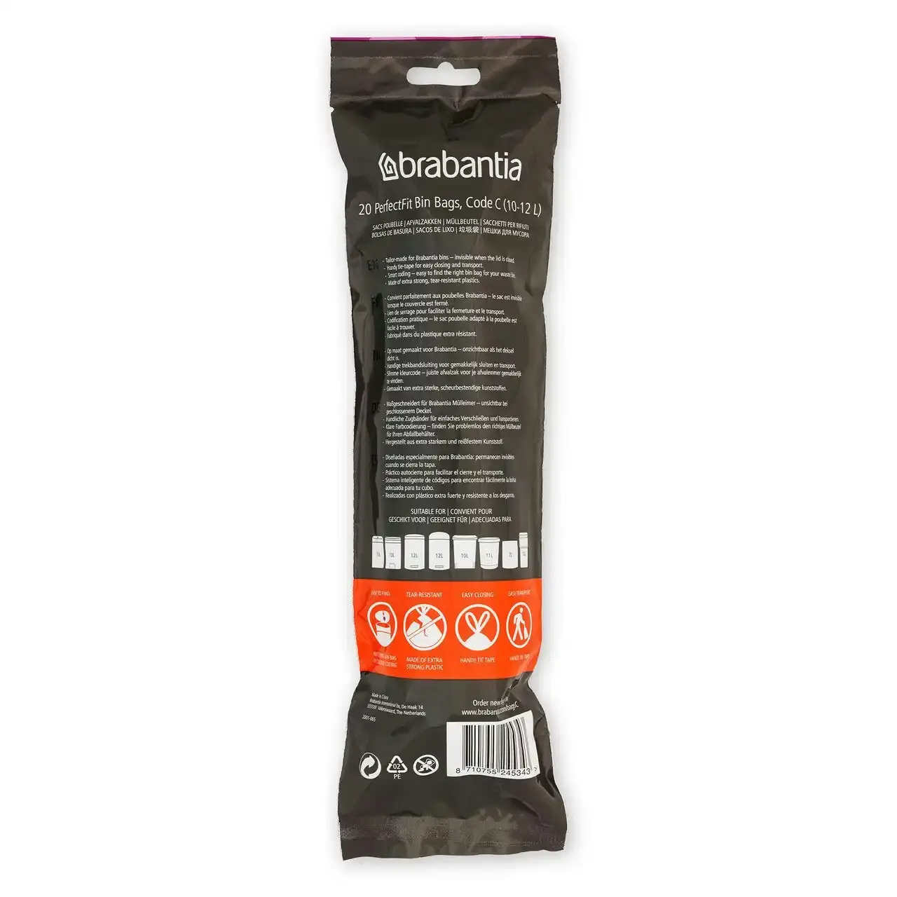 Brabantia Bin Liners   Code C   10 12 Litre   20 Waste Bags