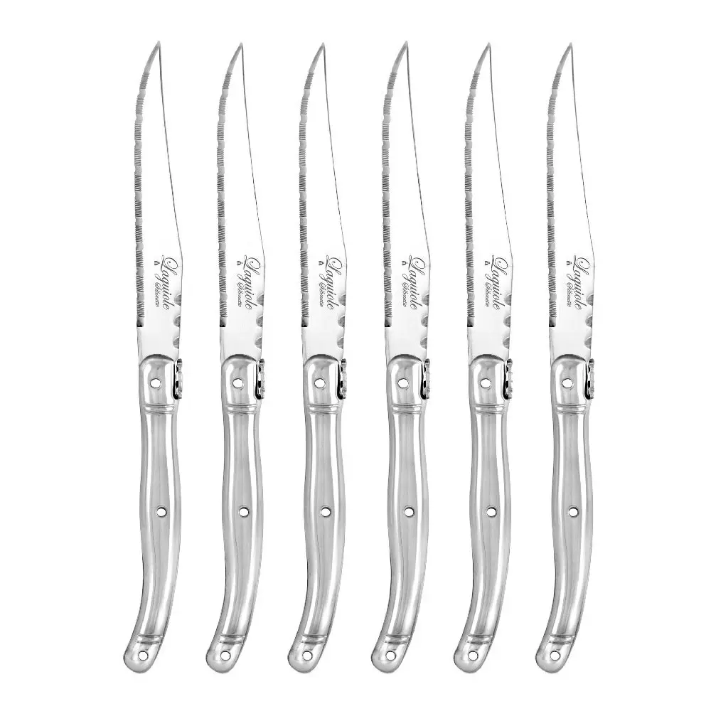 Laguiole Silhouette 6 Piece Stainless Steel Steak Knife Set In Case