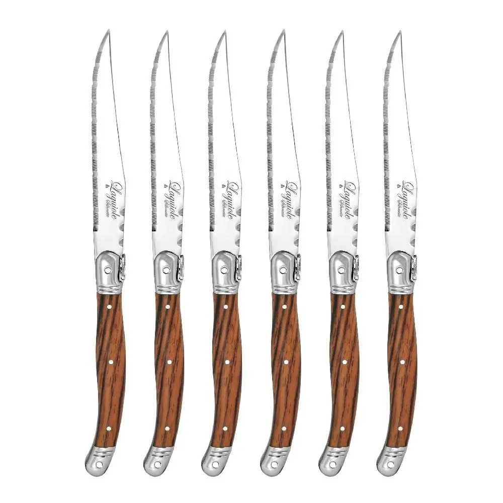 Laguiole Silhouette 6 Piece Stainless Steel Steak Knife Set In Case