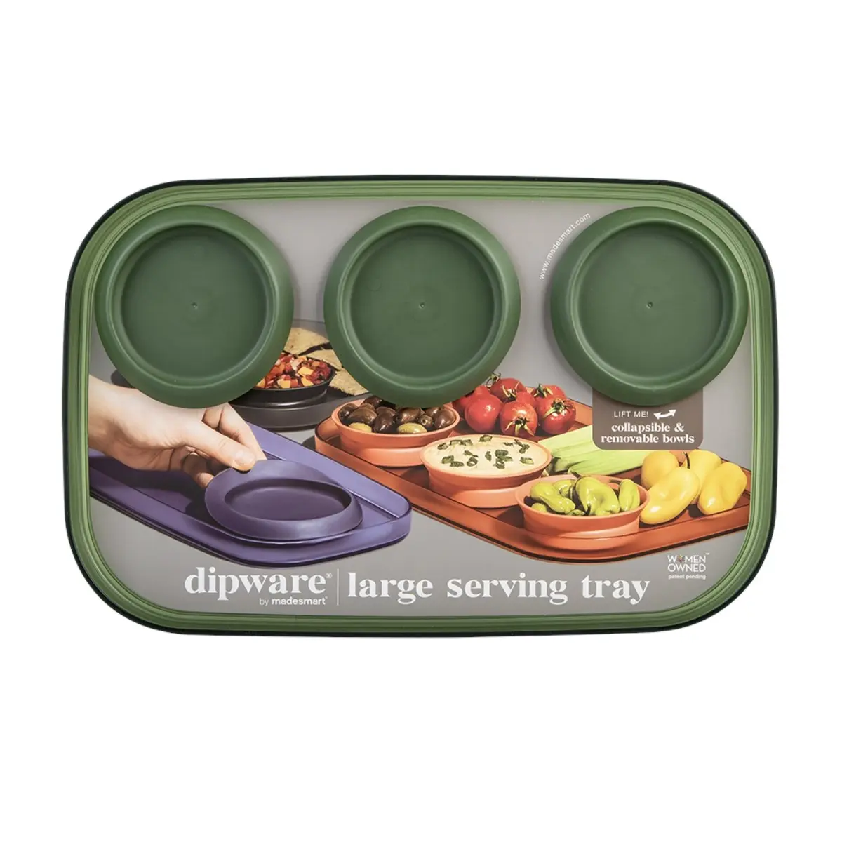 Madesmart Large Serving Tray With 3 Bowls 39 X 25cm