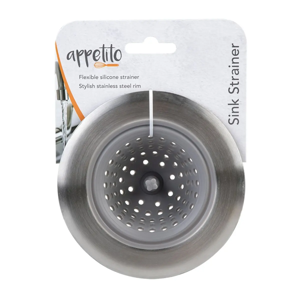 Appetito Stainless Steel & Silicone Sink Strainer