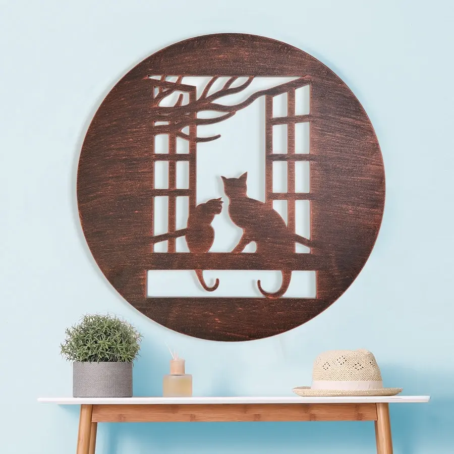 Copper Look Cat Wall Art