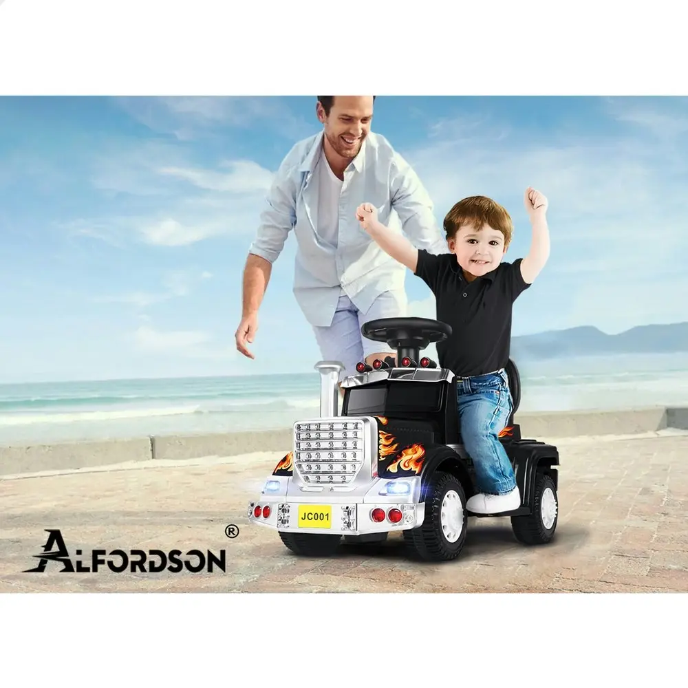 Alfordson Ride On Car Kids Electric Toy Truck 25W Motor w/ LED Lights Black