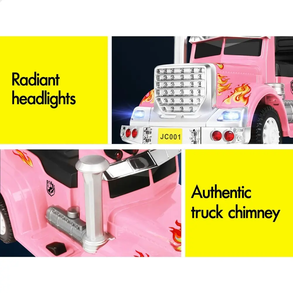 Alfordson Ride On Car Kids Electric Toy Truck 25W Motor w/ LED Lights Pink