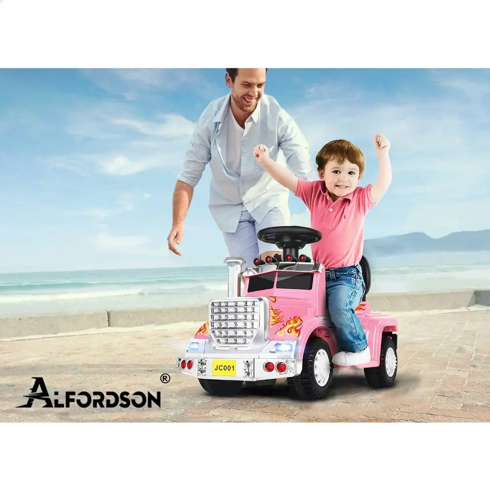 Alfordson Ride On Car Kids Electric Toy Truck 25W Motor w/ LED Lights Pink