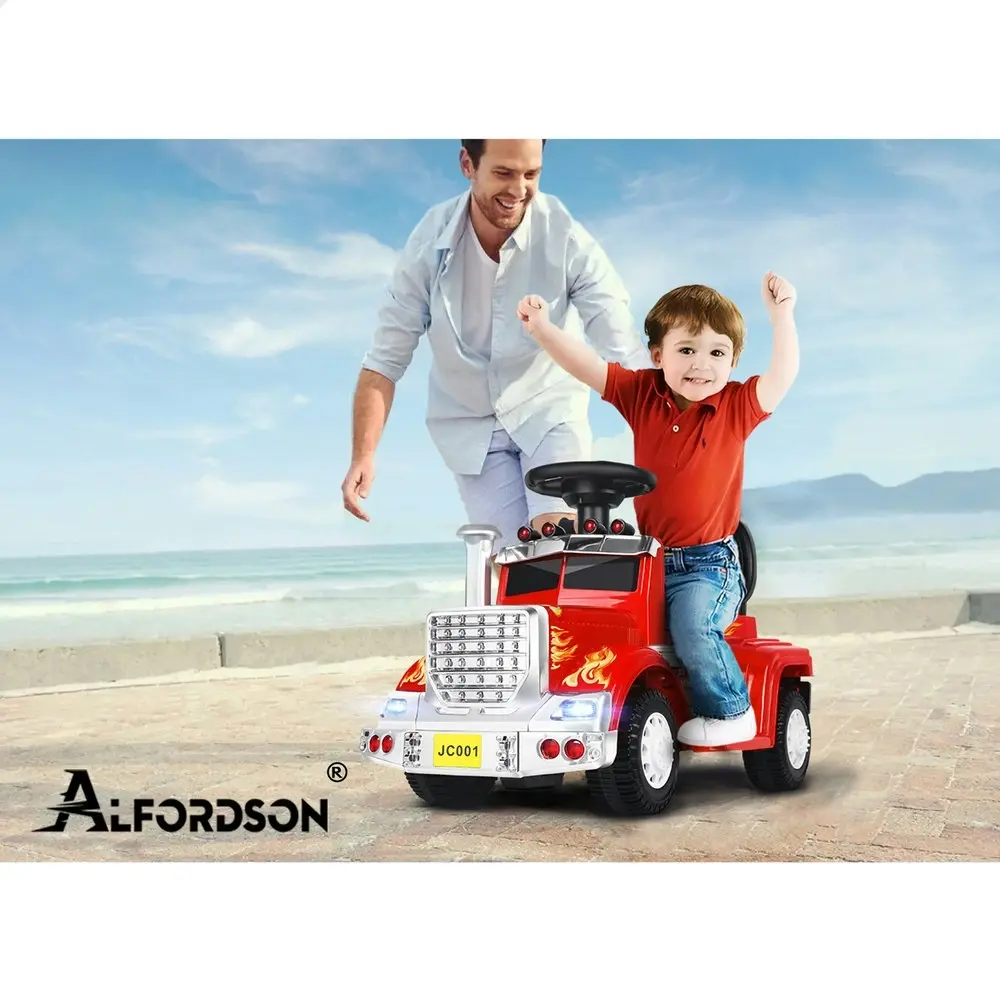 Alfordson Ride On Car Kids Electric Toy Truck 25W Motor w/ LED Lights Red