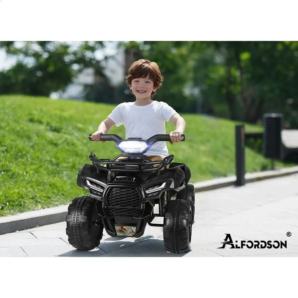 Alfordson Ride On Car Kids Electric ATV Toy With LED Lights Black