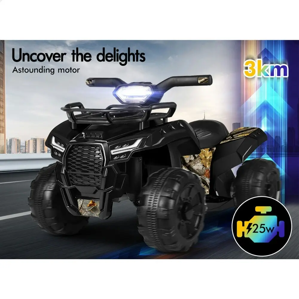 Alfordson Ride On Car Kids Electric ATV Toy With LED Lights Black