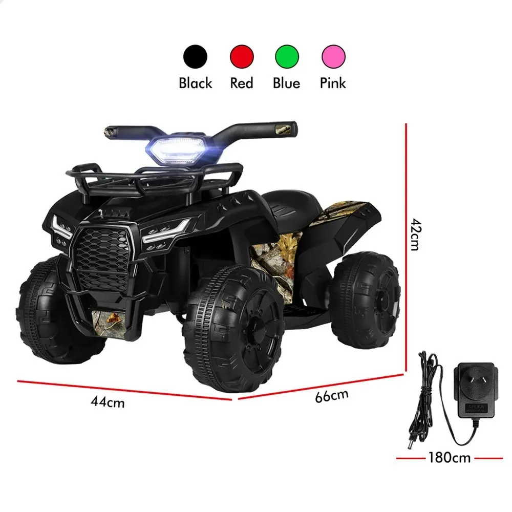 Alfordson Ride On Car Kids Electric ATV Toy With LED Lights Black