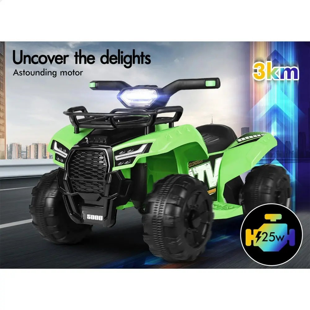 Alfordson Ride On Car Kids Electric ATV Toy With LED Lights Green