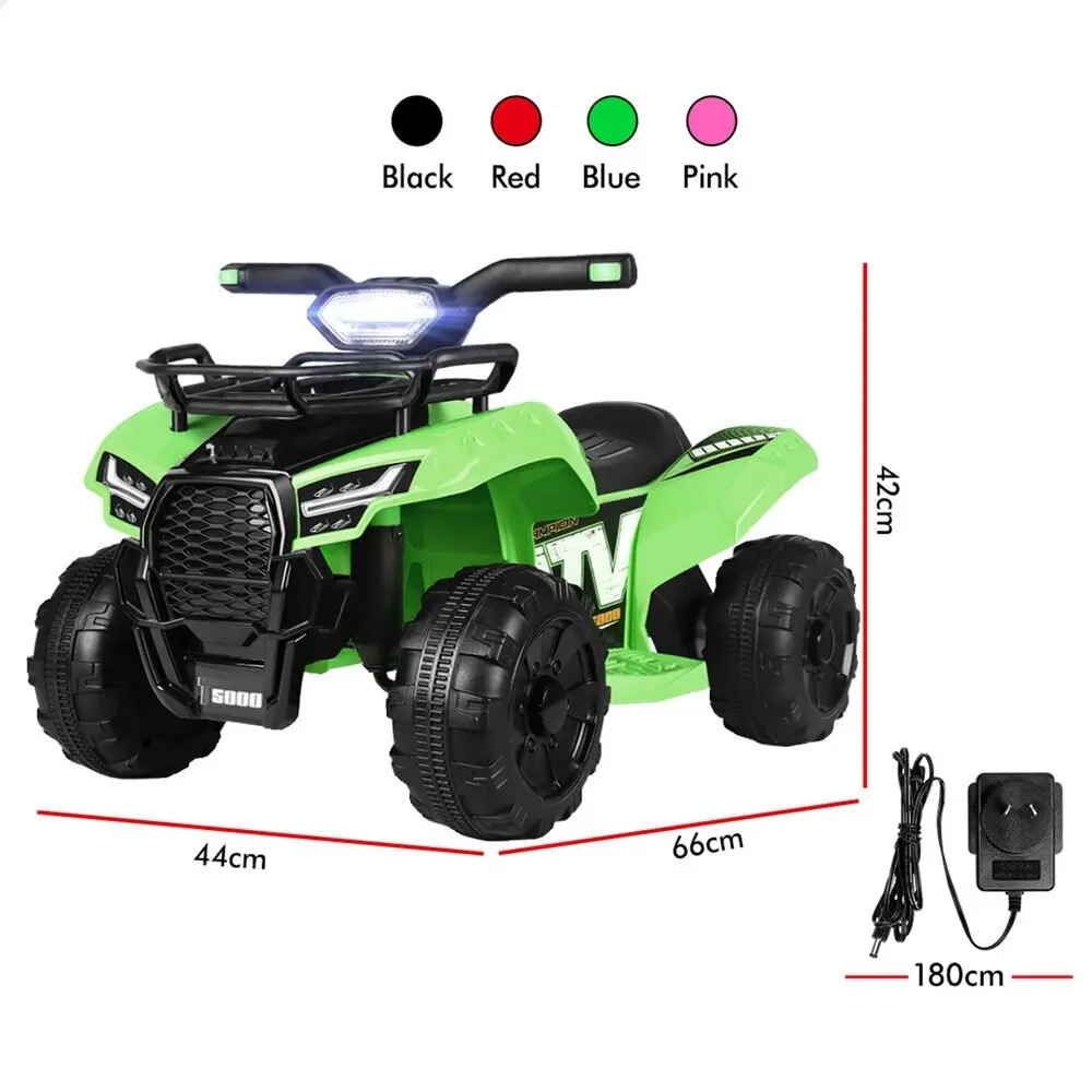 Alfordson Ride On Car Kids Electric ATV Toy With LED Lights Green