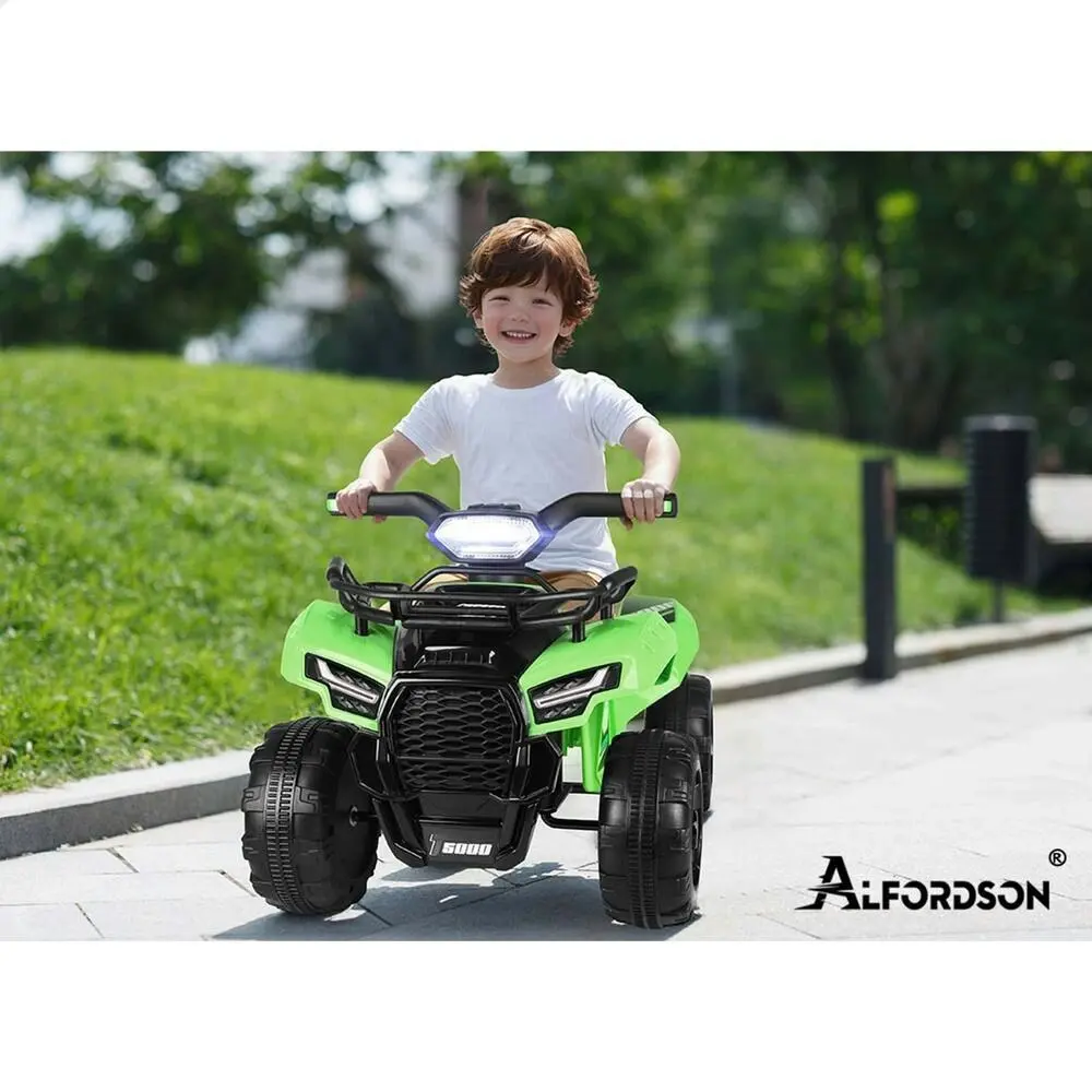 Alfordson Ride On Car Kids Electric ATV Toy With LED Lights Green