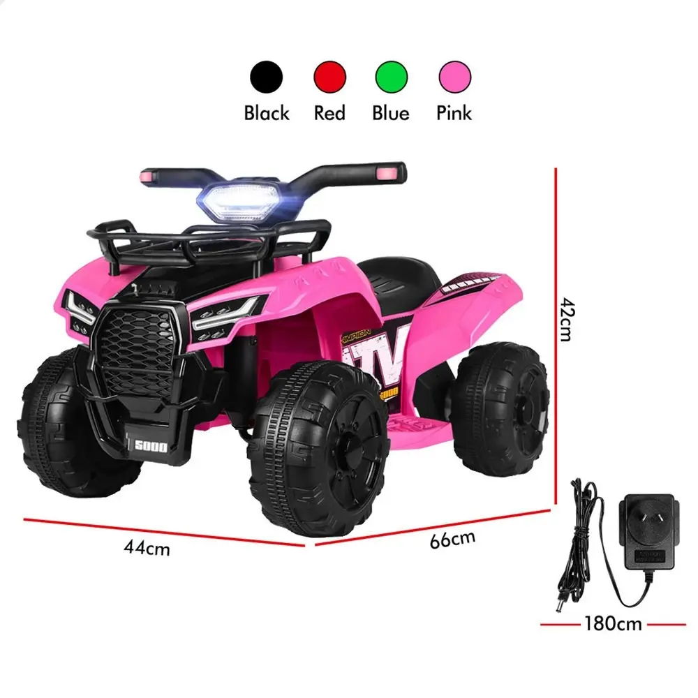 Alfordson Ride On Car Kids Electric ATV Toy With LED Lights Pink