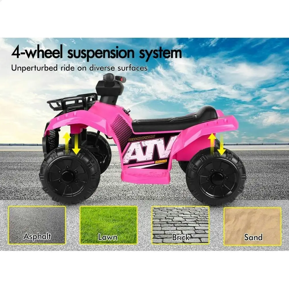 Alfordson Ride On Car Kids Electric ATV Toy With LED Lights Pink