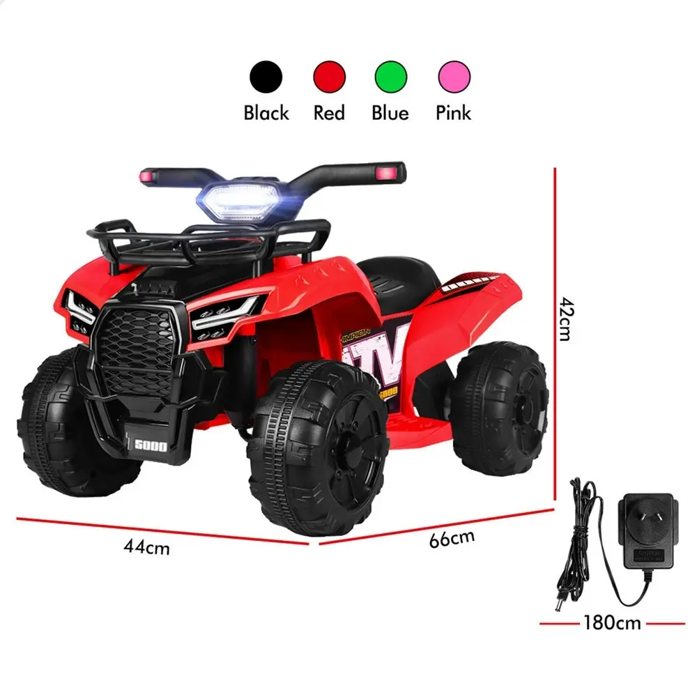 Alfordson Ride On Car Kids Electric ATV Toy With LED Lights Red