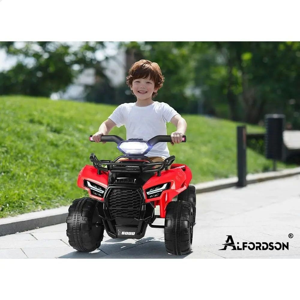 Alfordson Ride On Car Kids Electric ATV Toy With LED Lights Red