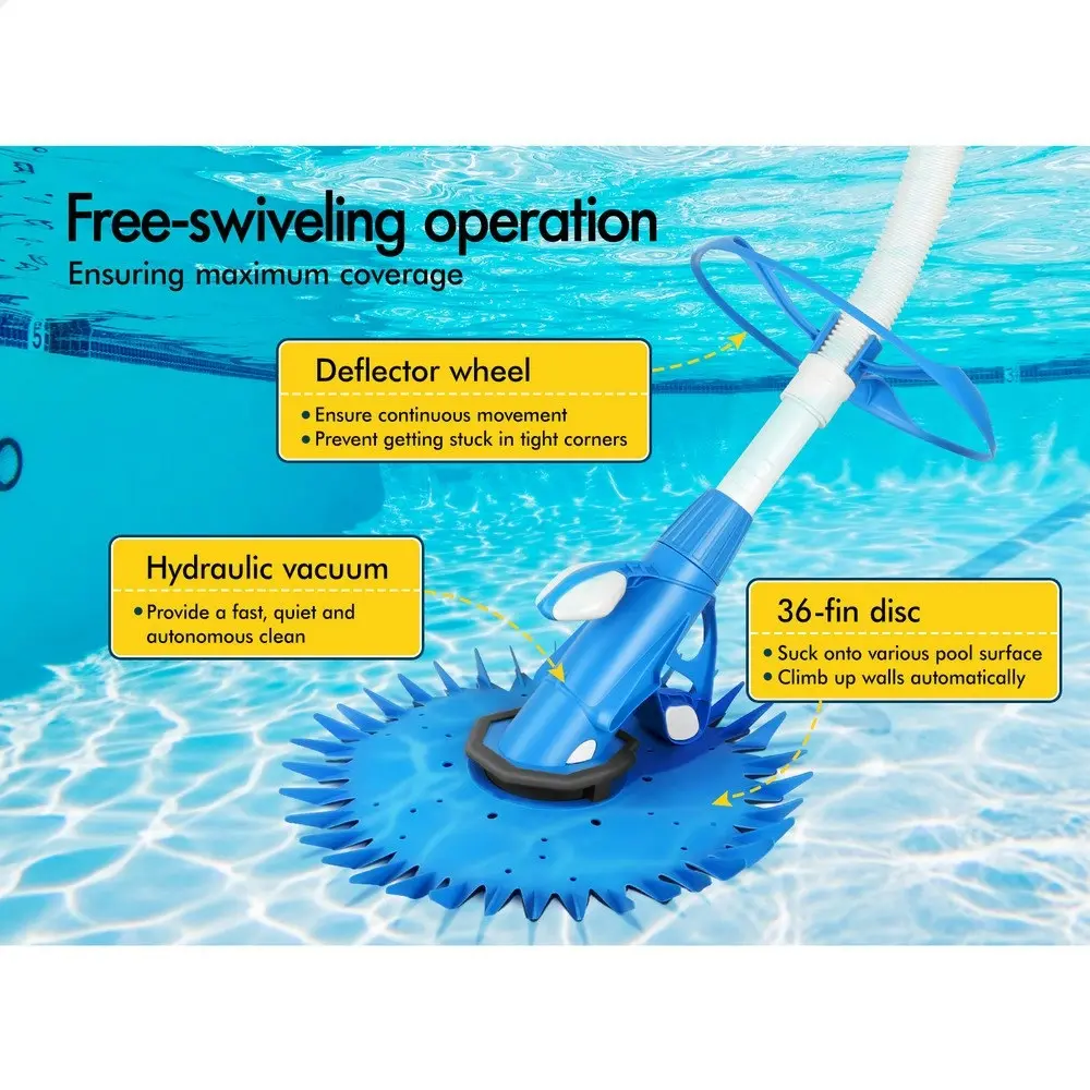 Alfordson Pool Cleaner Automatic Vacuum Floor Climb Wall Swimming Pool Hose 10M