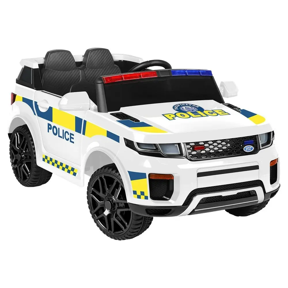 Alfordson Ride On Car Kids Police 12V Electric Toy White