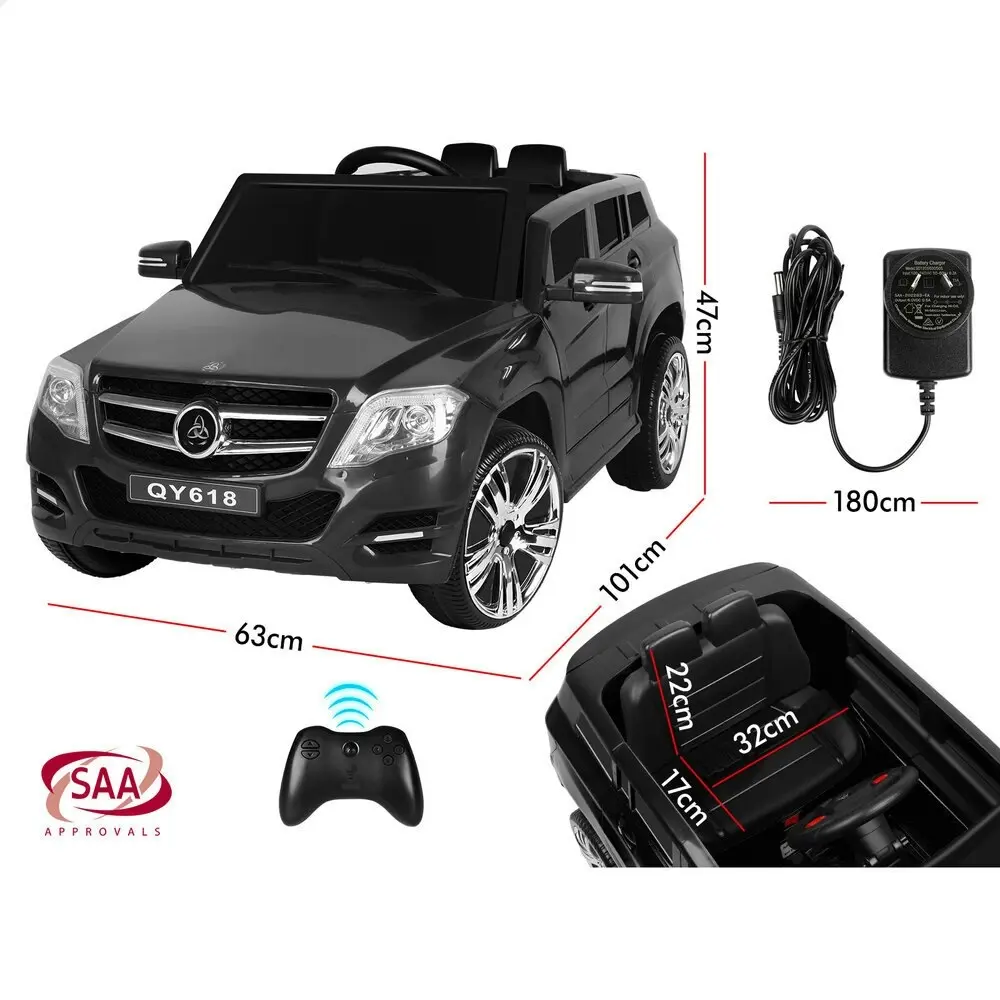 Alfordson Ride On Car Kids 12V Electric W/ Remote LED Light Black